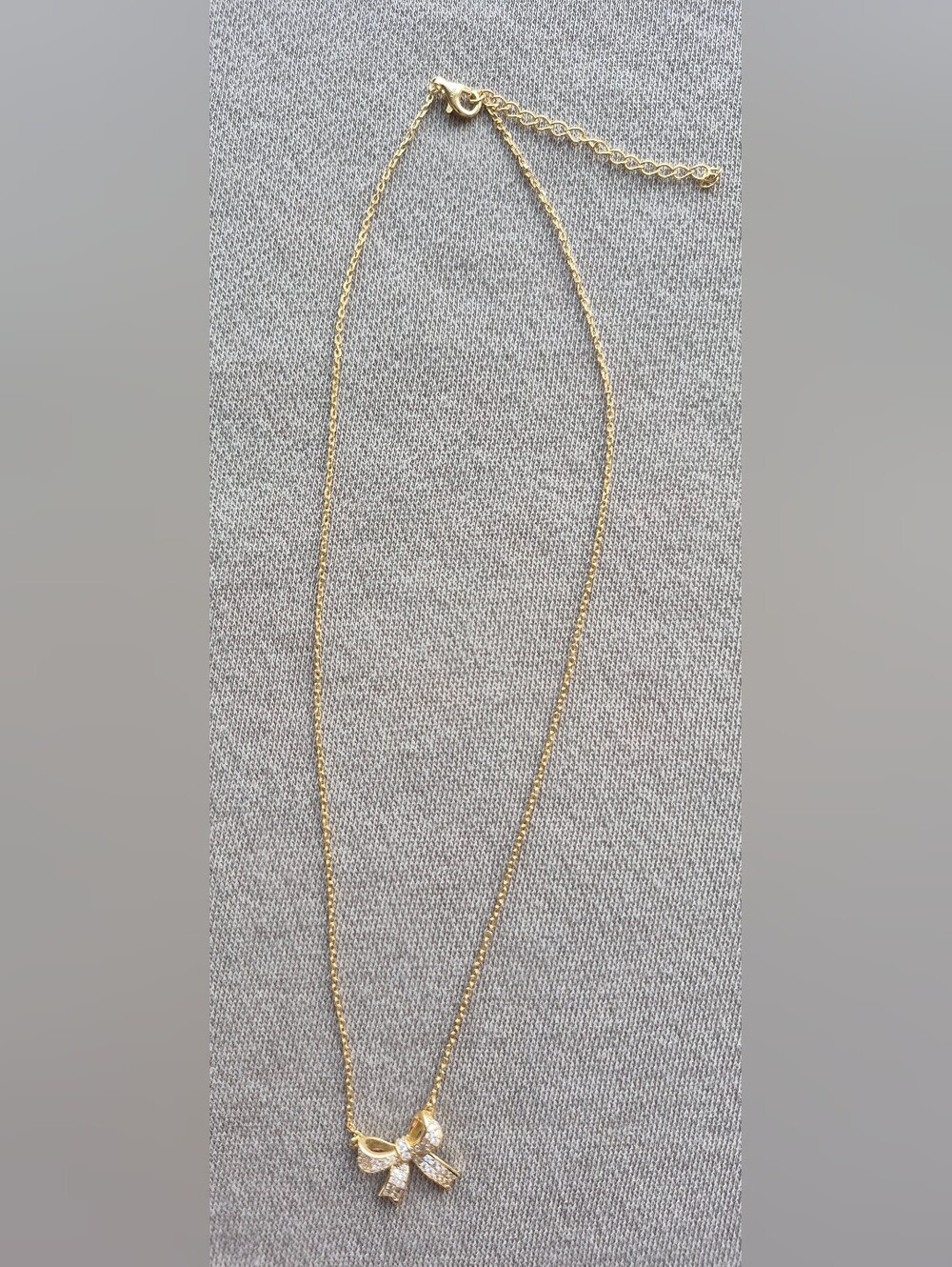 Gold Bow Pendant Necklace for Women - Classic Sparkle